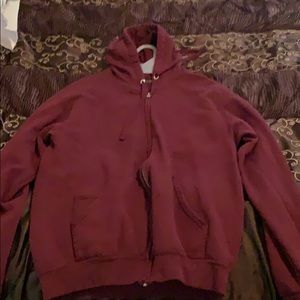 Solid maroon zip up